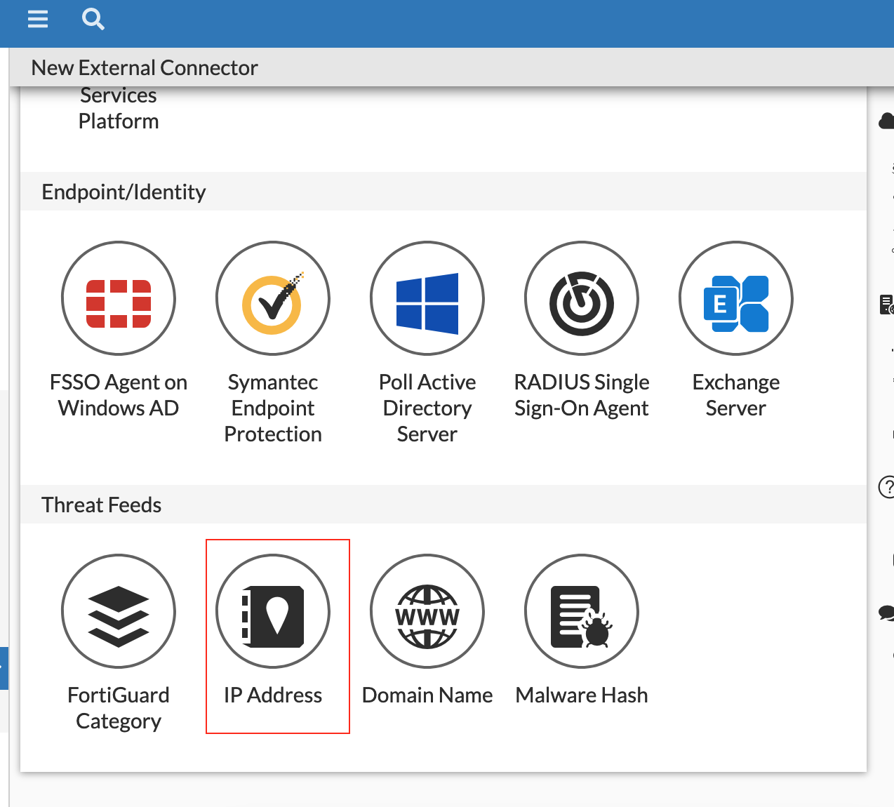 ext connector ip address