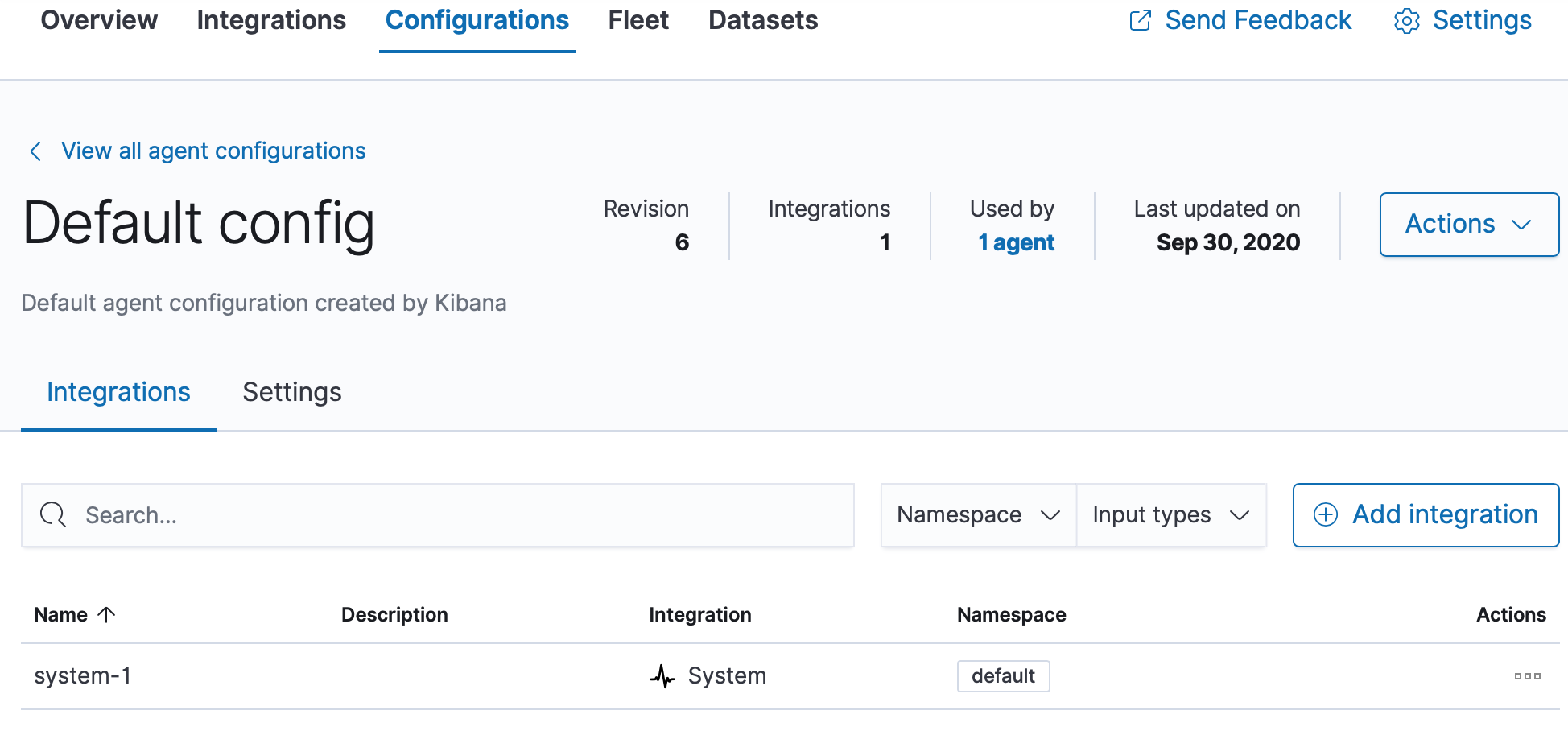 Ingest Manager - default config