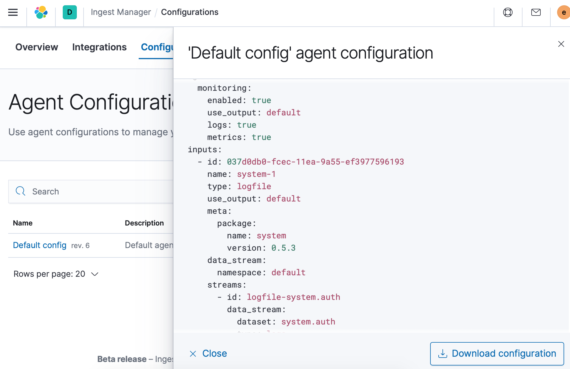 Ingest Manager - system integration